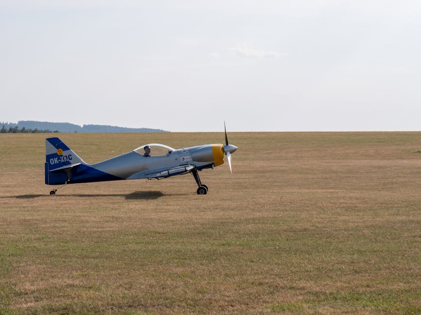 Segelflygplan forbereds pa faltet i kvallsljus.